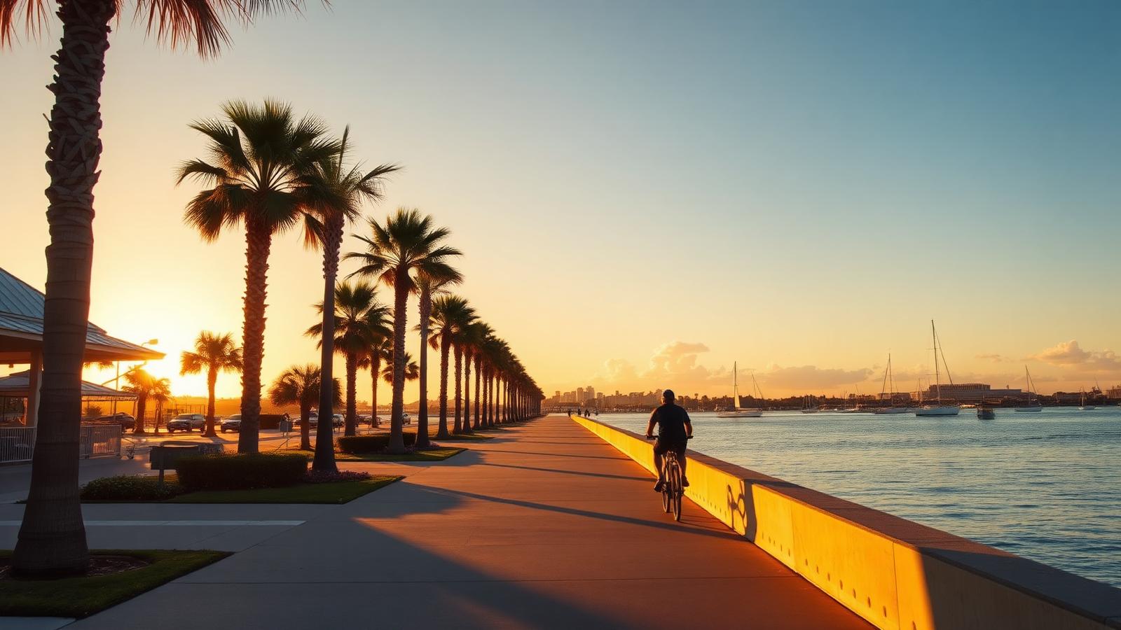 Sarasota waterfront at sunset